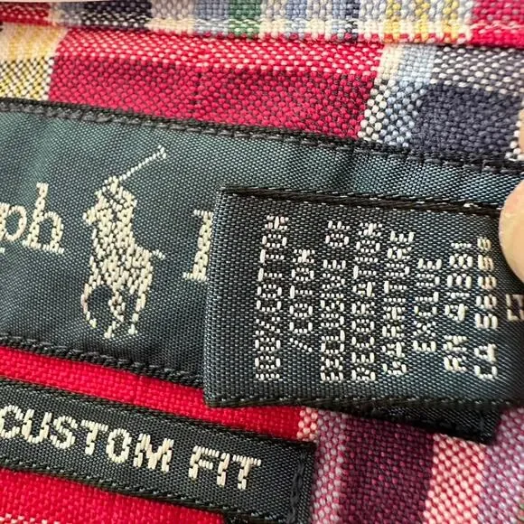 Ralph Lauren Plaid Shirt Mens SMALL Custom Fit Preppy Button Down Academic - Picture 8 of 8